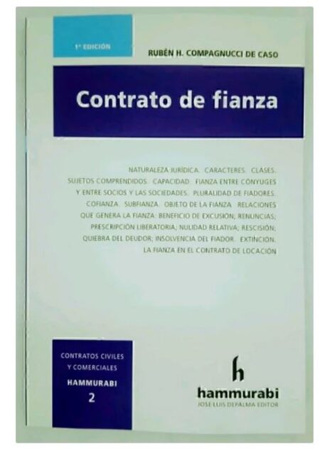 CONTRATOS DE FIANZA - COMPAGNUCCI DE CASO, RUBÉN H.