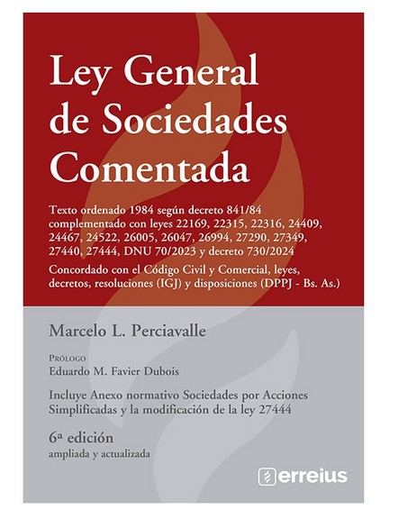 Ley General de Sociedades. Comentada - Perciavalle, Marcelo Luis