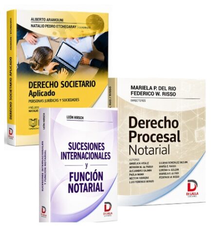 Derecho Societario Aplicado. Aramouni, A. Etchegaray, N + Derecho procesal notarial + Sucesiones internacionales -  Del Rio, M. Risso. Hirsch.